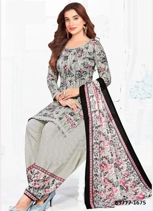 UN-STITCHED SUIT - DRESS MATERIAL - Catalog # 63777 (Set of 51 Semi-Stitched / Un-Stitched Suits) by Jagraasa