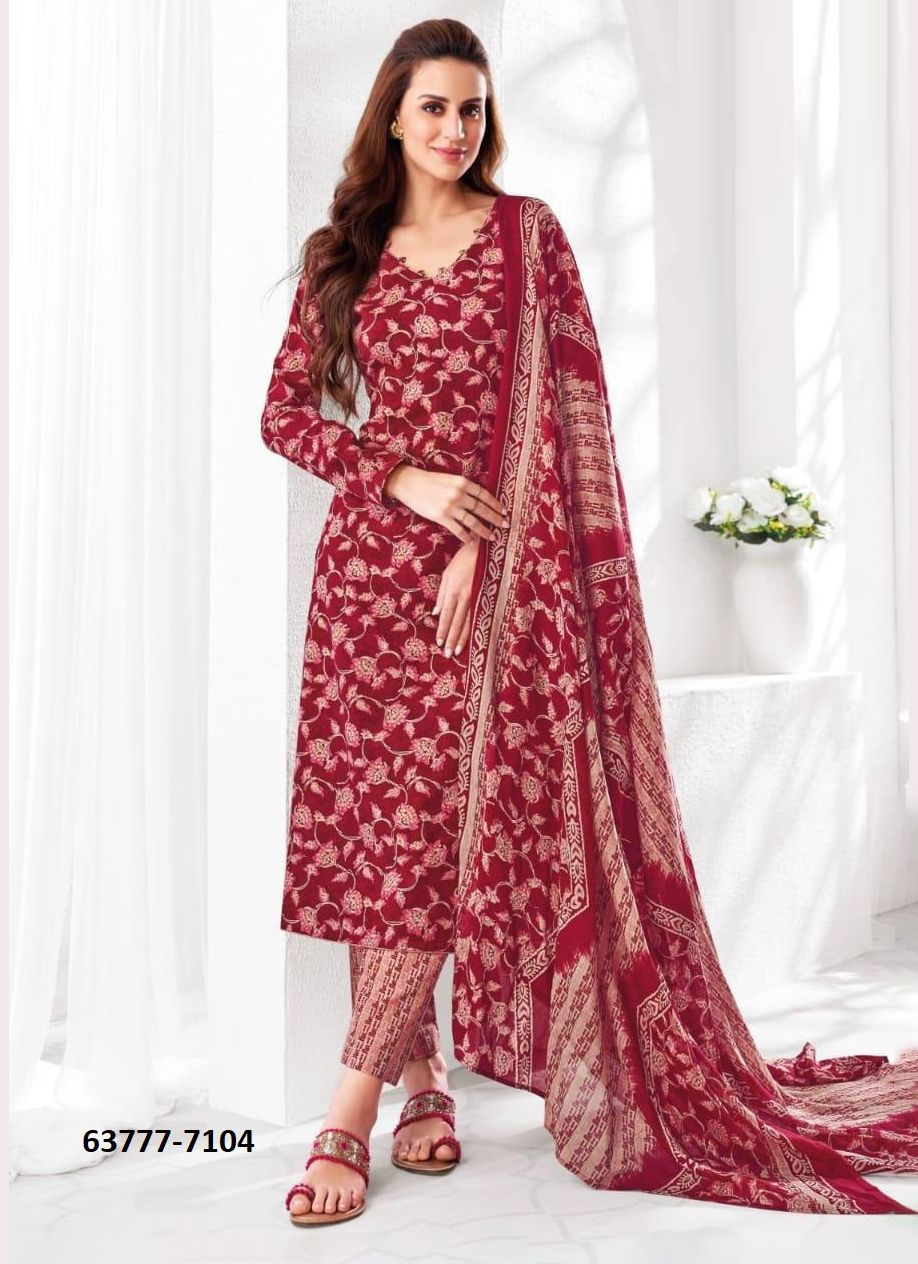 UN-STITCHED SUIT - DRESS MATERIAL - Catalog # 63777 (Set of 51 Semi-Stitched / Un-Stitched Suits) by Jagraasa
