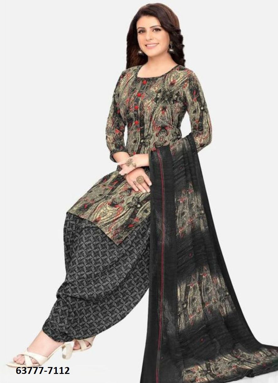 UN-STITCHED SUIT - DRESS MATERIAL - Catalog # 63777 (Set of 51 Semi-Stitched / Un-Stitched Suits) by Jagraasa