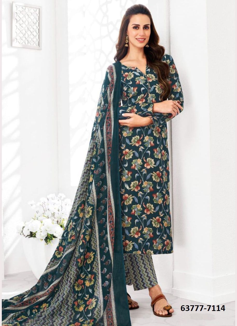 UN-STITCHED SUIT - DRESS MATERIAL - Catalog # 63777 (Set of 51 Semi-Stitched / Un-Stitched Suits) by Jagraasa