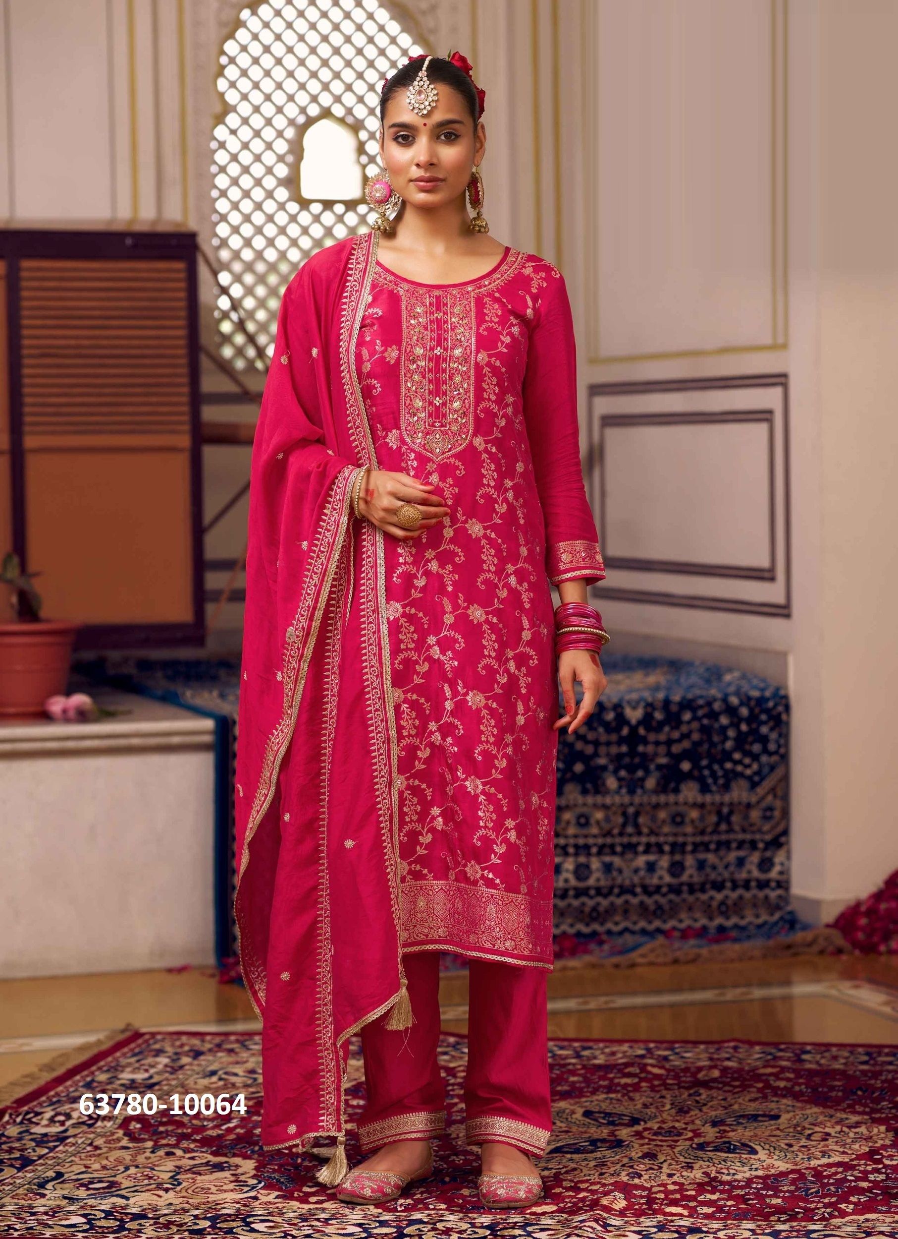 ROHINI - Catalog # 63780 (Set of 4 Readymade Salwar Suits) by Rangoon