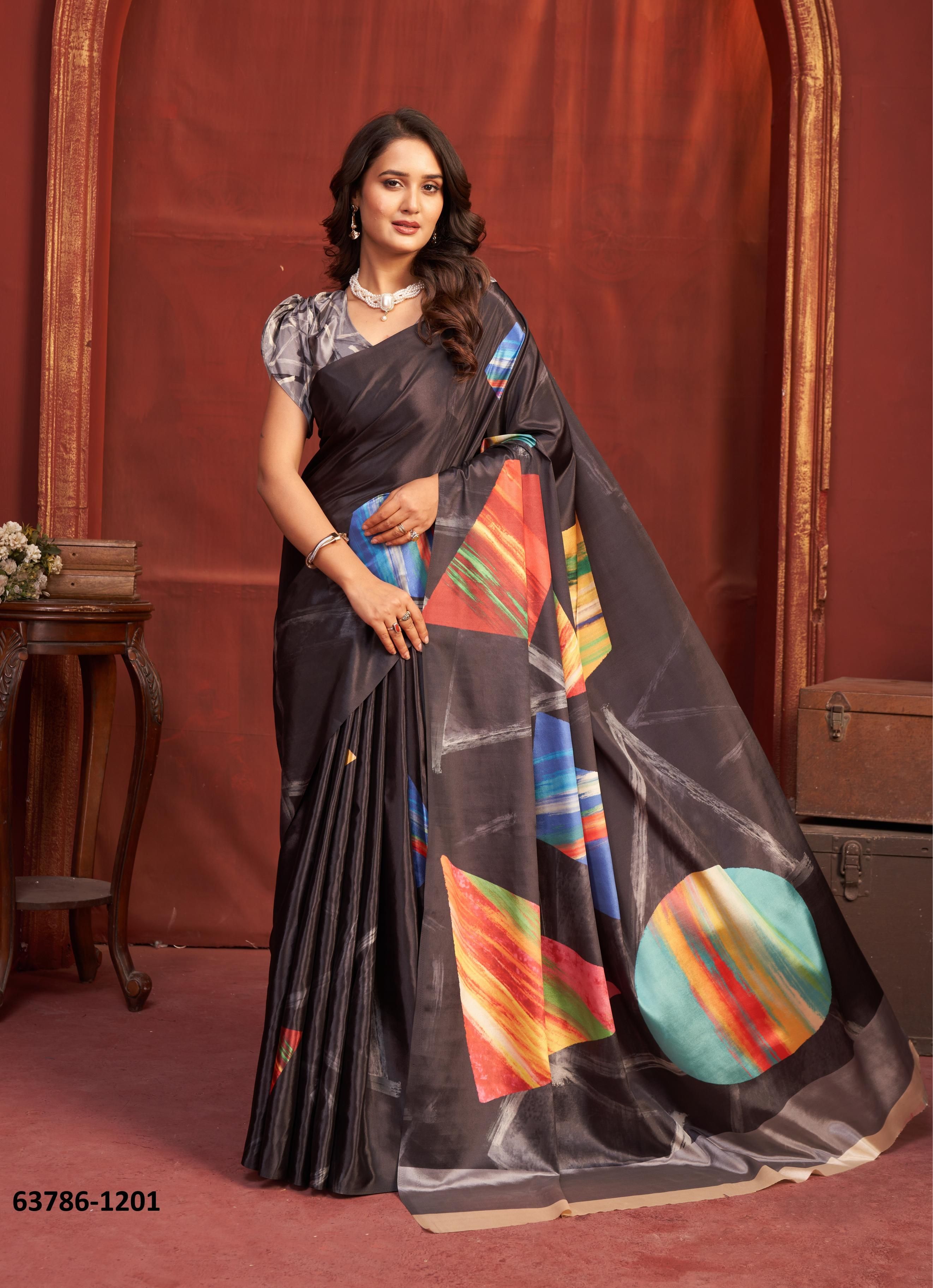 CORAL - Catalog # 63786 (Set of 9 Sarees) by Meheriya CORAL - Catalog # 63786 (Set of 9 Sarees) by Meheriya