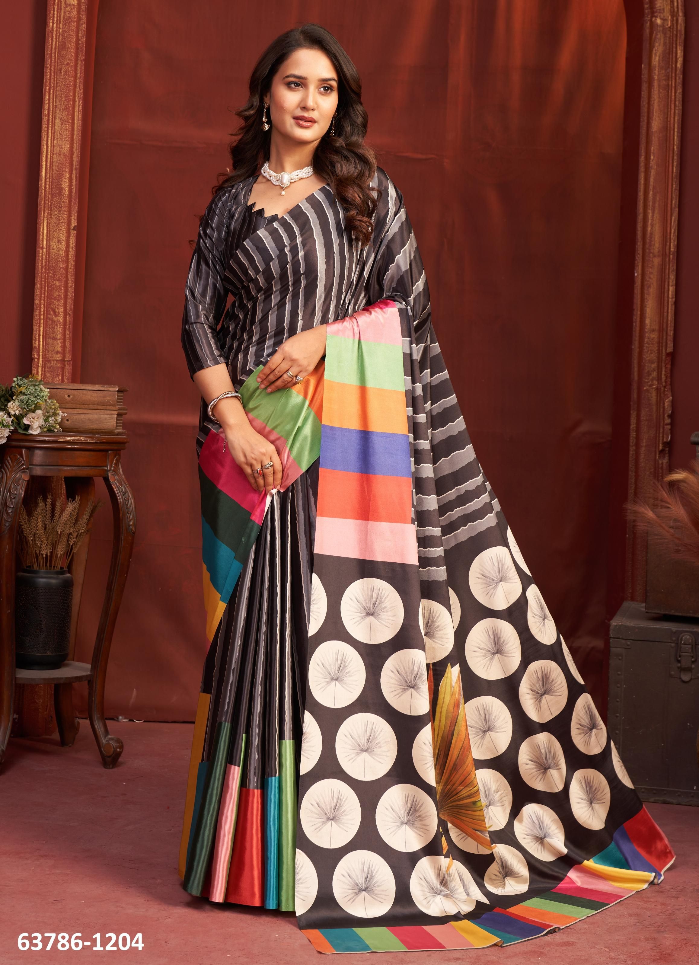 CORAL - Catalog # 63786 (Set of 9 Sarees) by Meheriya CORAL - Catalog # 63786 (Set of 9 Sarees) by Meheriya