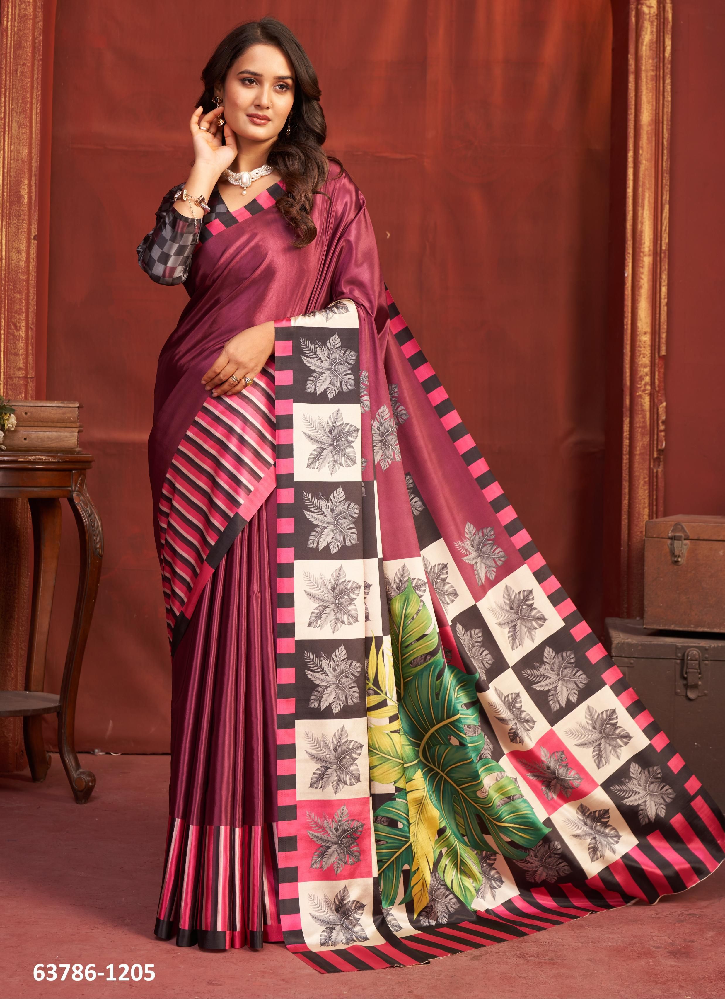 CORAL - Catalog # 63786 (Set of 9 Sarees) by Meheriya CORAL - Catalog # 63786 (Set of 9 Sarees) by Meheriya