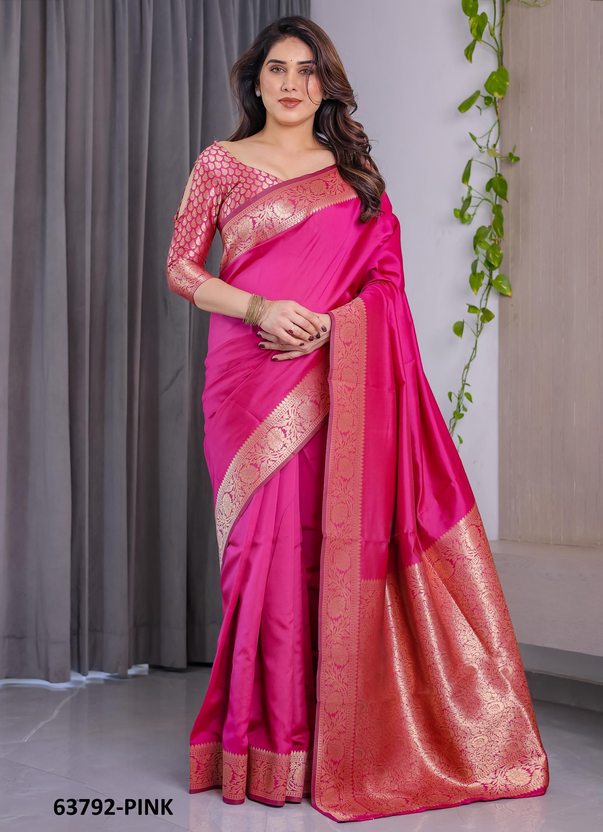 BANARASI JACQUARD 2 - Catalog # 63792 (Set of 6 Sarees) by Semad Styles
