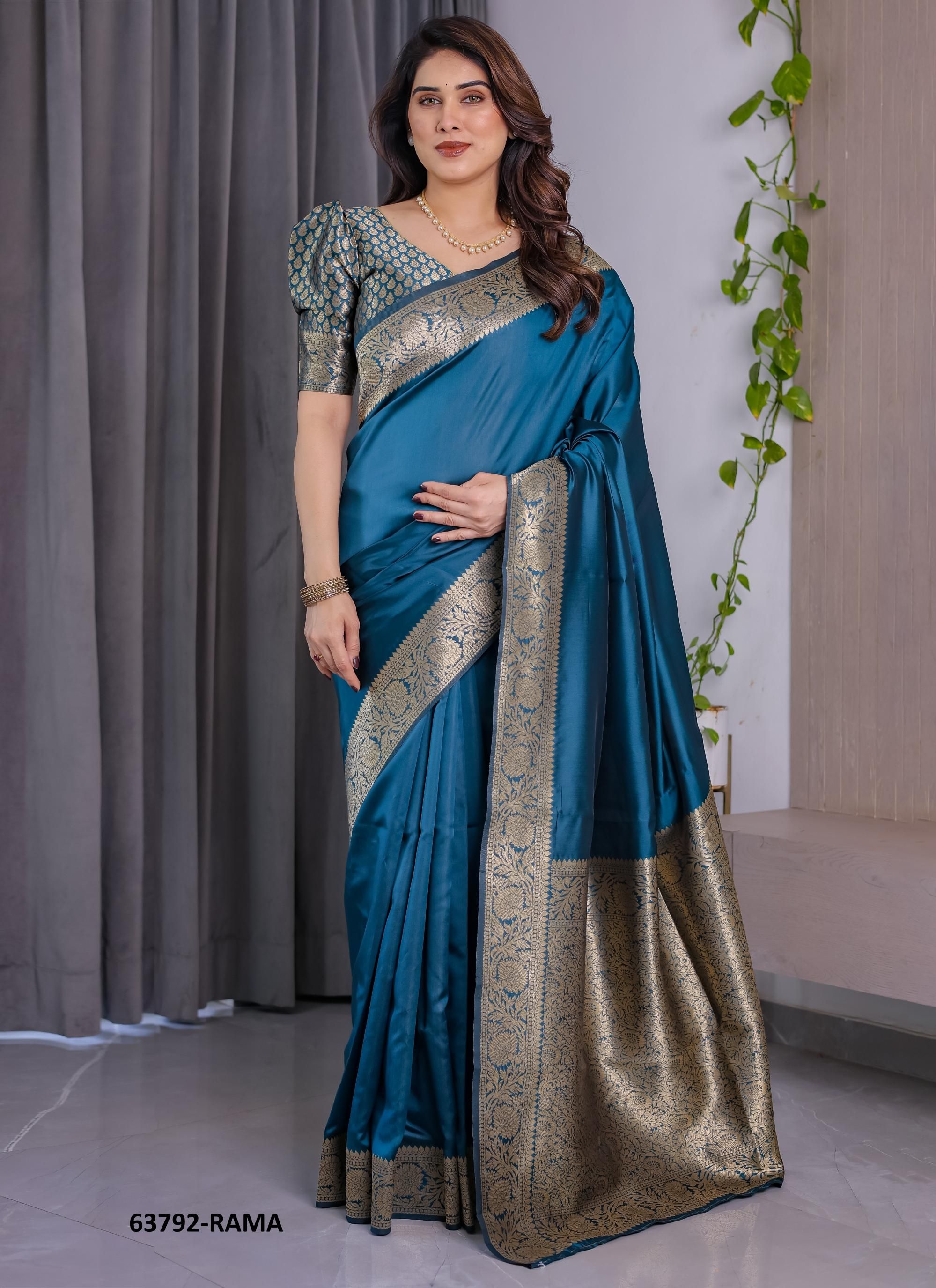 BANARASI JACQUARD 2 - Catalog # 63792 (Set of 6 Sarees) by Semad Styles