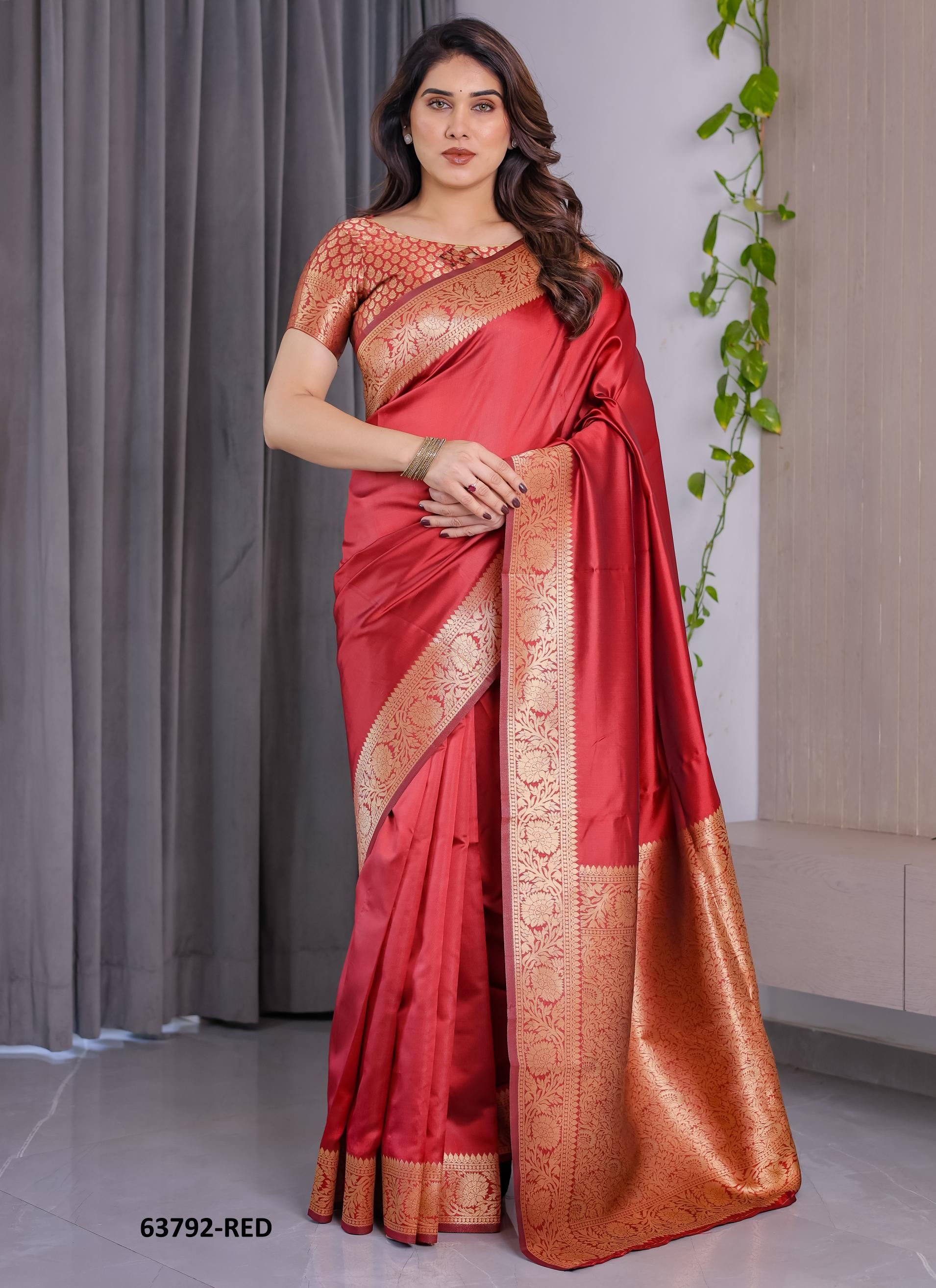 BANARASI JACQUARD 2 - Catalog # 63792 (Set of 6 Sarees) by Semad Styles