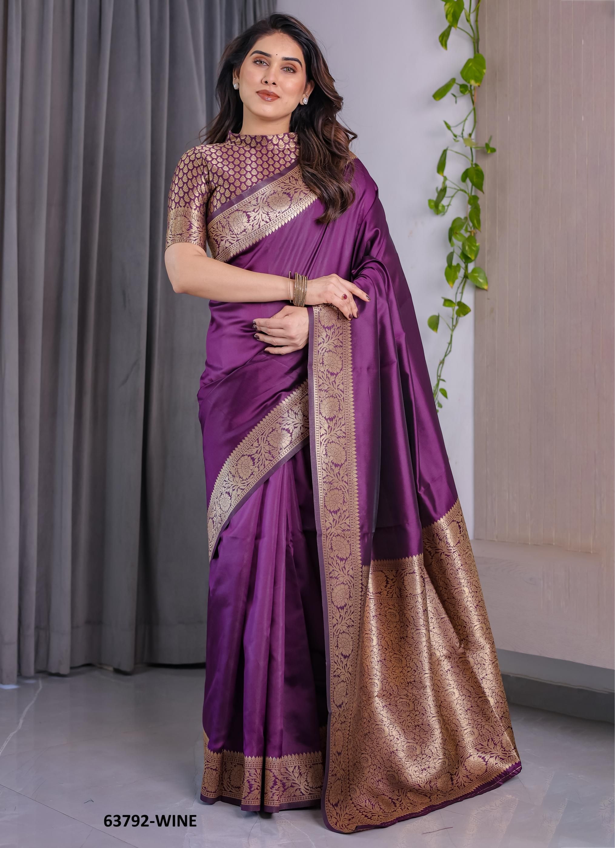 BANARASI JACQUARD 2 - Catalog # 63792 (Set of 6 Sarees) by Semad Styles