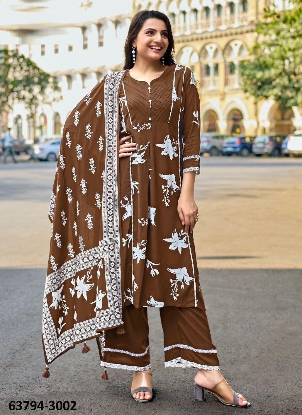 MANVARI - Catalog # 63794 (Set of 4 Readymade Salwar Suits) by Mittoo
