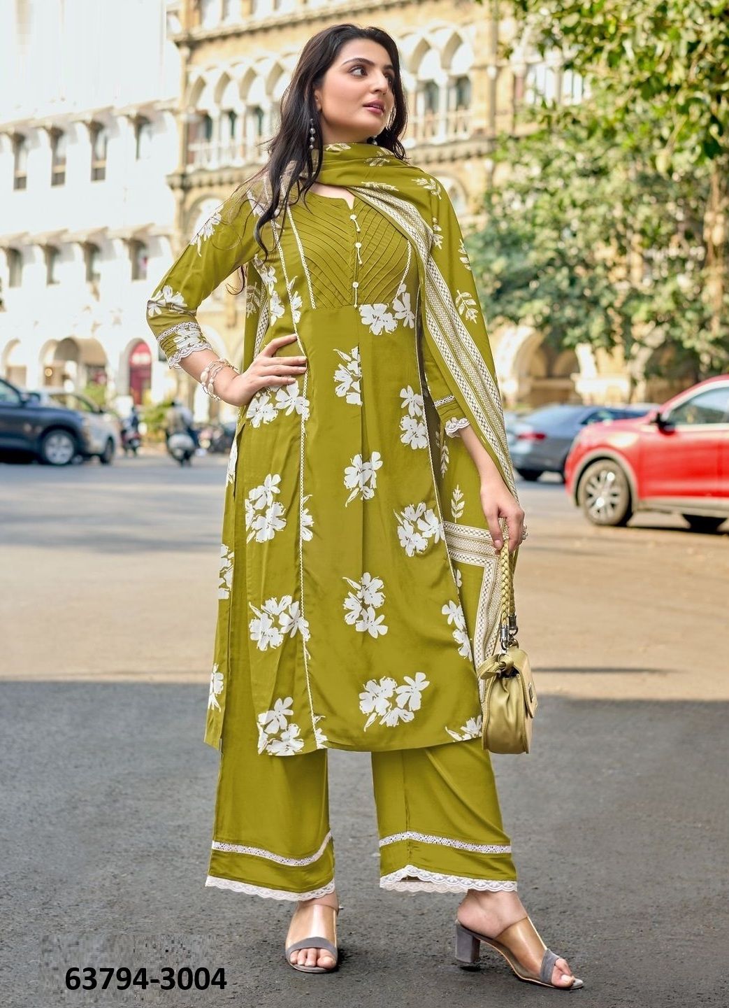 MANVARI - Catalog # 63794 (Set of 4 Readymade Salwar Suits) by Mittoo