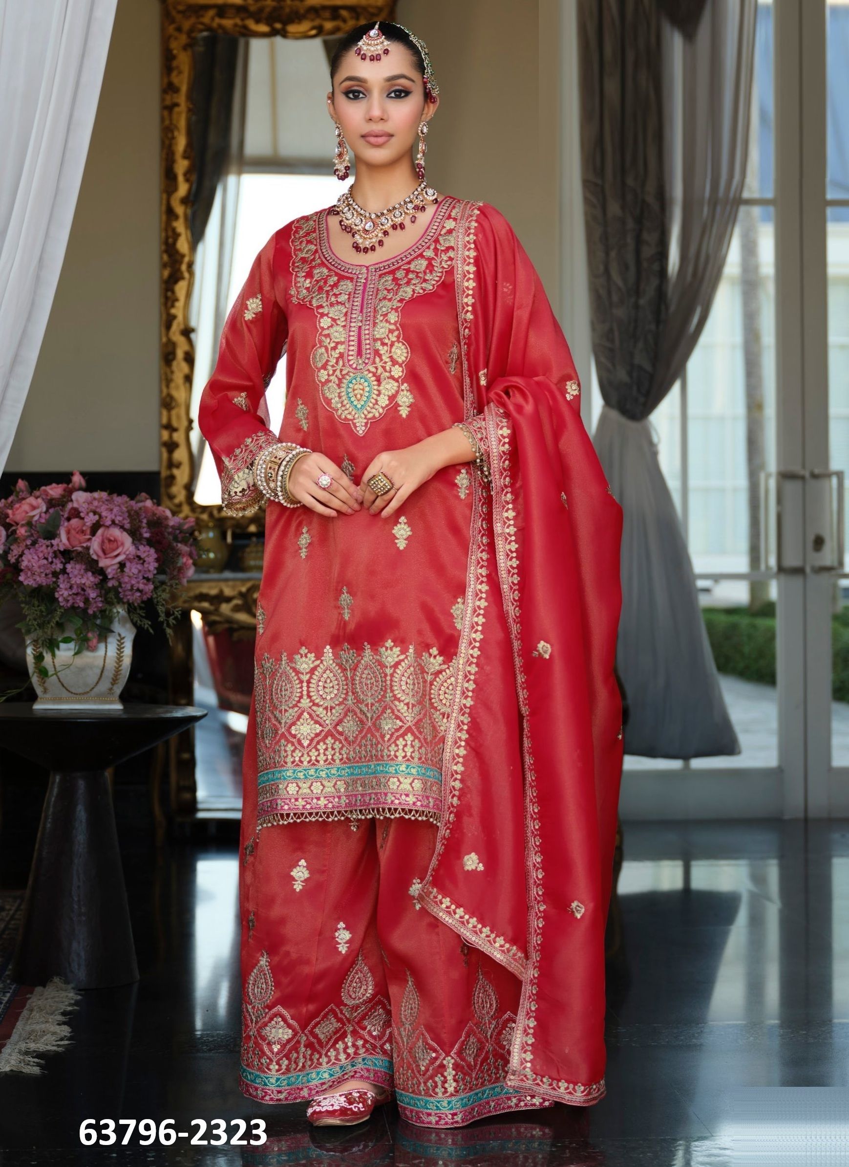 MADHUBALA - Catalog # 63796 (Set of 3 Readymade Salwar Suits) by Eba Lifestyle