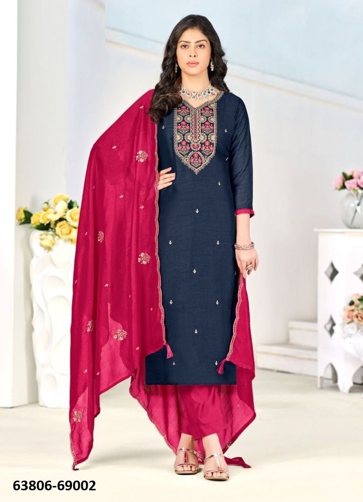 TURKISH - Catalog # 63806 (Set of 12 Readymade Salwar Suits) by Amdavadi Fashion