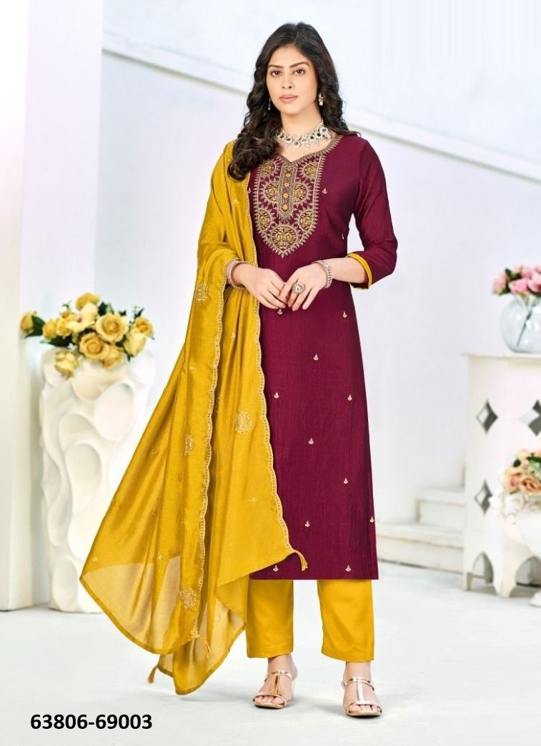 TURKISH - Catalog # 63806 (Set of 12 Readymade Salwar Suits) by Amdavadi Fashion