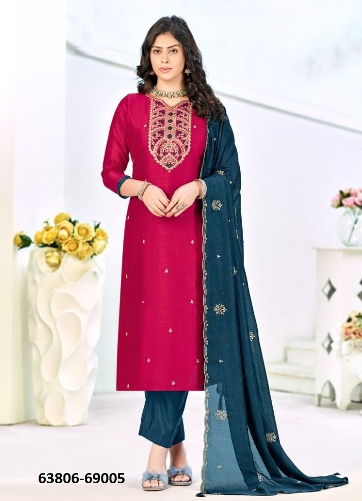 TURKISH - Catalog # 63806 (Set of 12 Readymade Salwar Suits) by Amdavadi Fashion