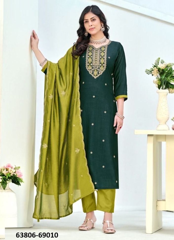 TURKISH - Catalog # 63806 (Set of 12 Readymade Salwar Suits) by Amdavadi Fashion