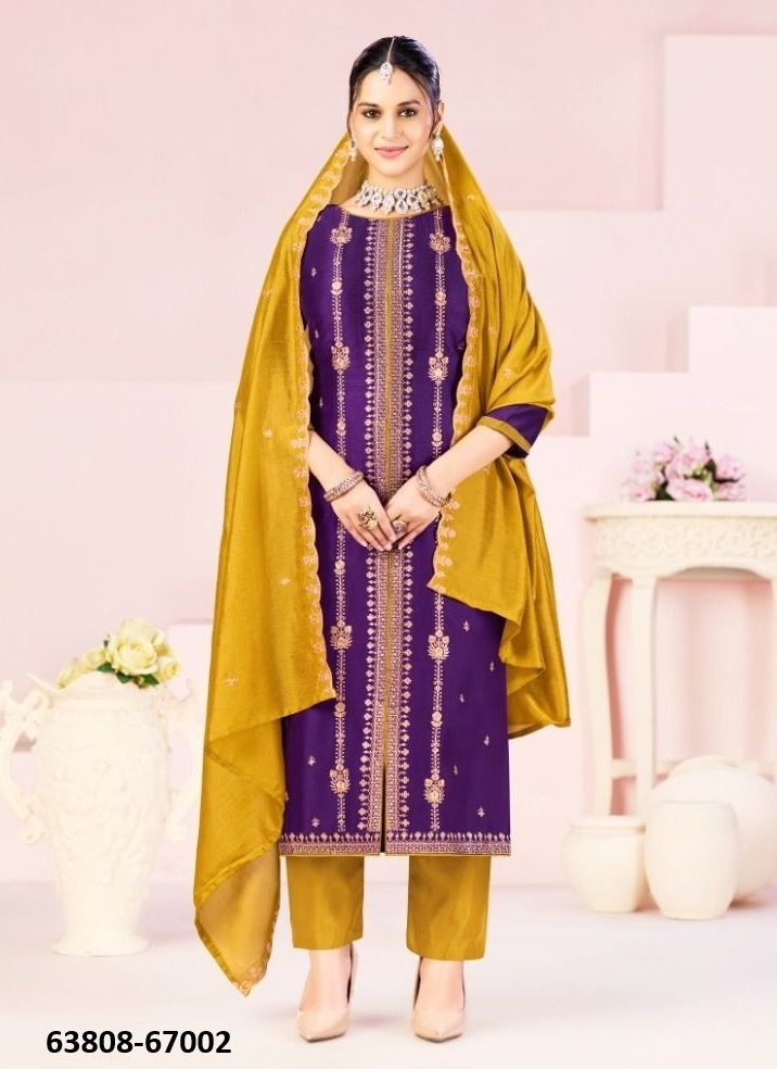 RUSTAM - Catalog # 63808 (Set of 12 Readymade Salwar Suits) by Amdavadi Fashion