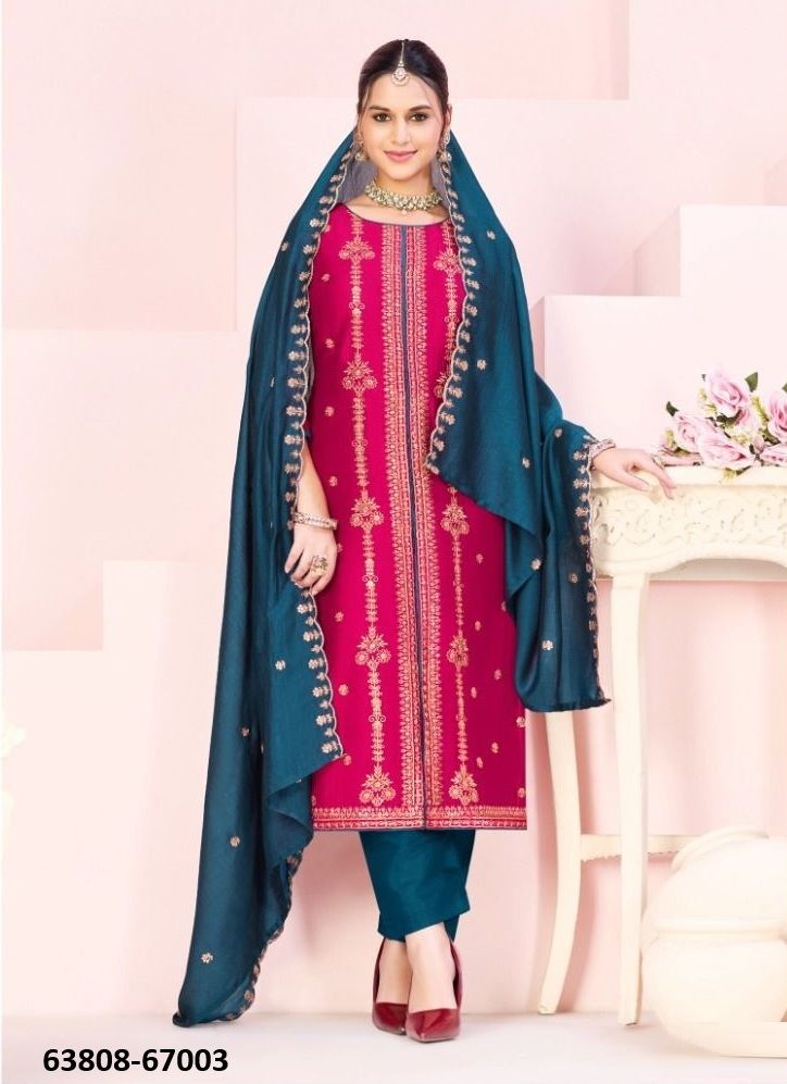 RUSTAM - Catalog # 63808 (Set of 12 Readymade Salwar Suits) by Amdavadi Fashion