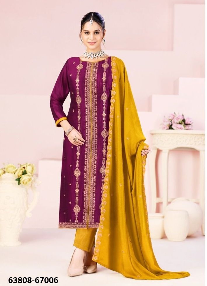 RUSTAM - Catalog # 63808 (Set of 12 Readymade Salwar Suits) by Amdavadi Fashion