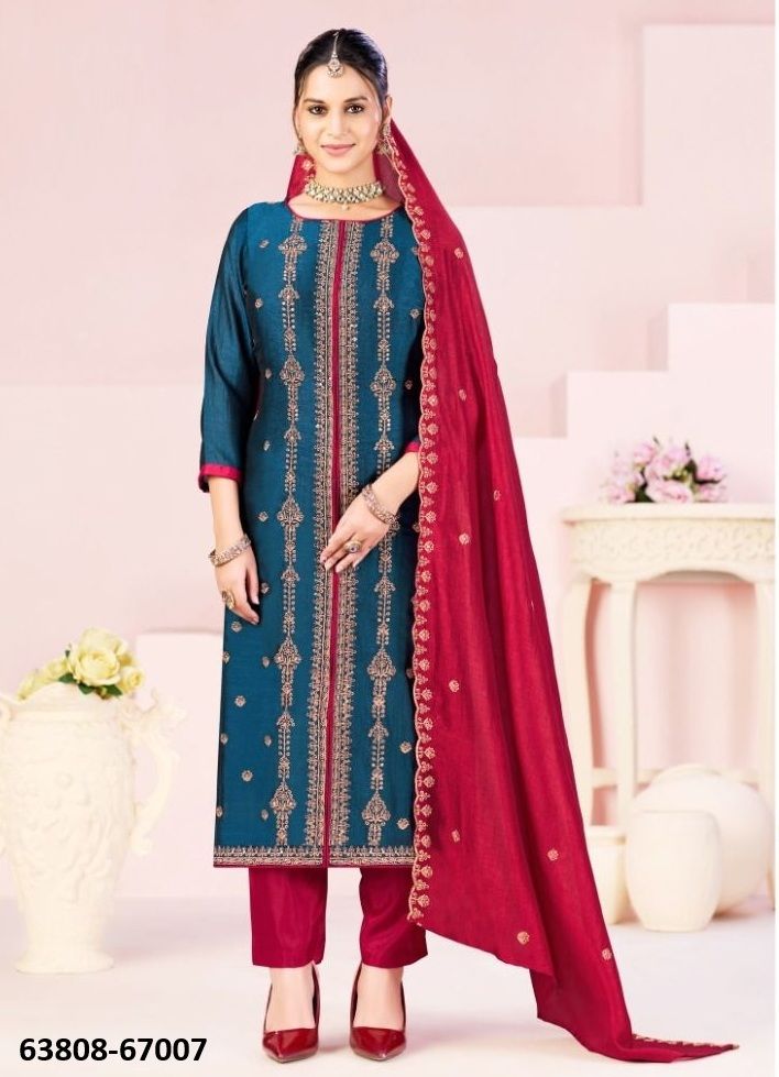 RUSTAM - Catalog # 63808 (Set of 12 Readymade Salwar Suits) by Amdavadi Fashion