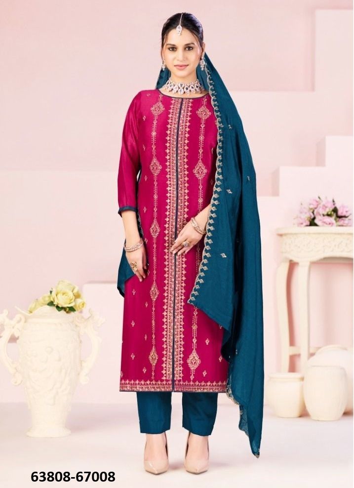 RUSTAM - Catalog # 63808 (Set of 12 Readymade Salwar Suits) by Amdavadi Fashion