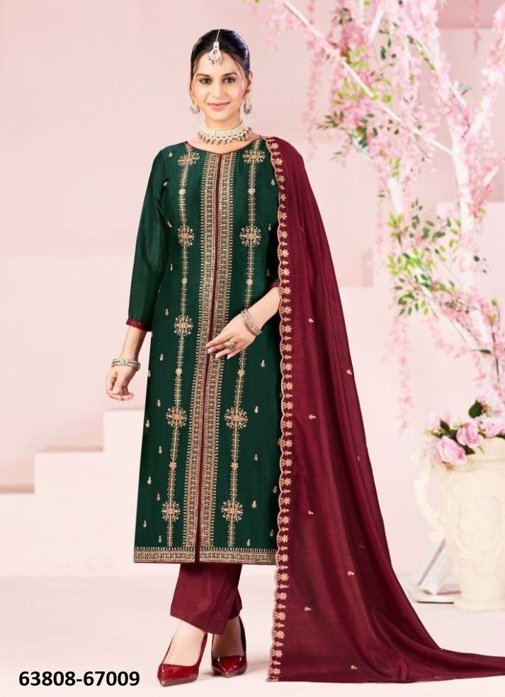 RUSTAM - Catalog # 63808 (Set of 12 Readymade Salwar Suits) by Amdavadi Fashion