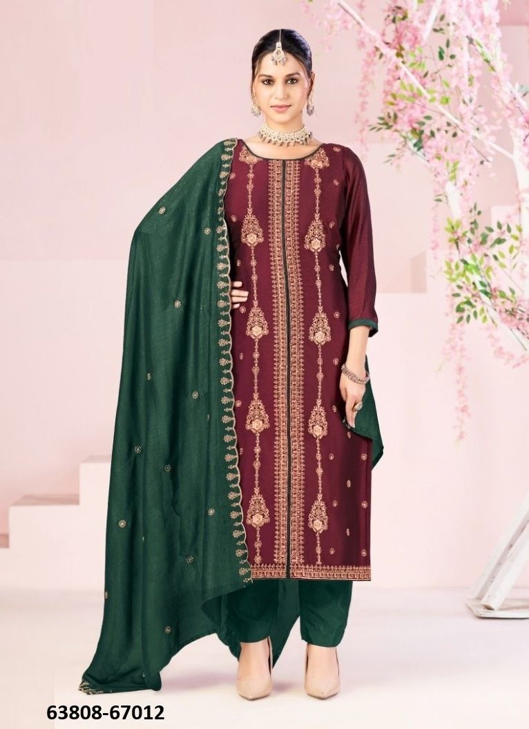 RUSTAM - Catalog # 63808 (Set of 12 Readymade Salwar Suits) by Amdavadi Fashion