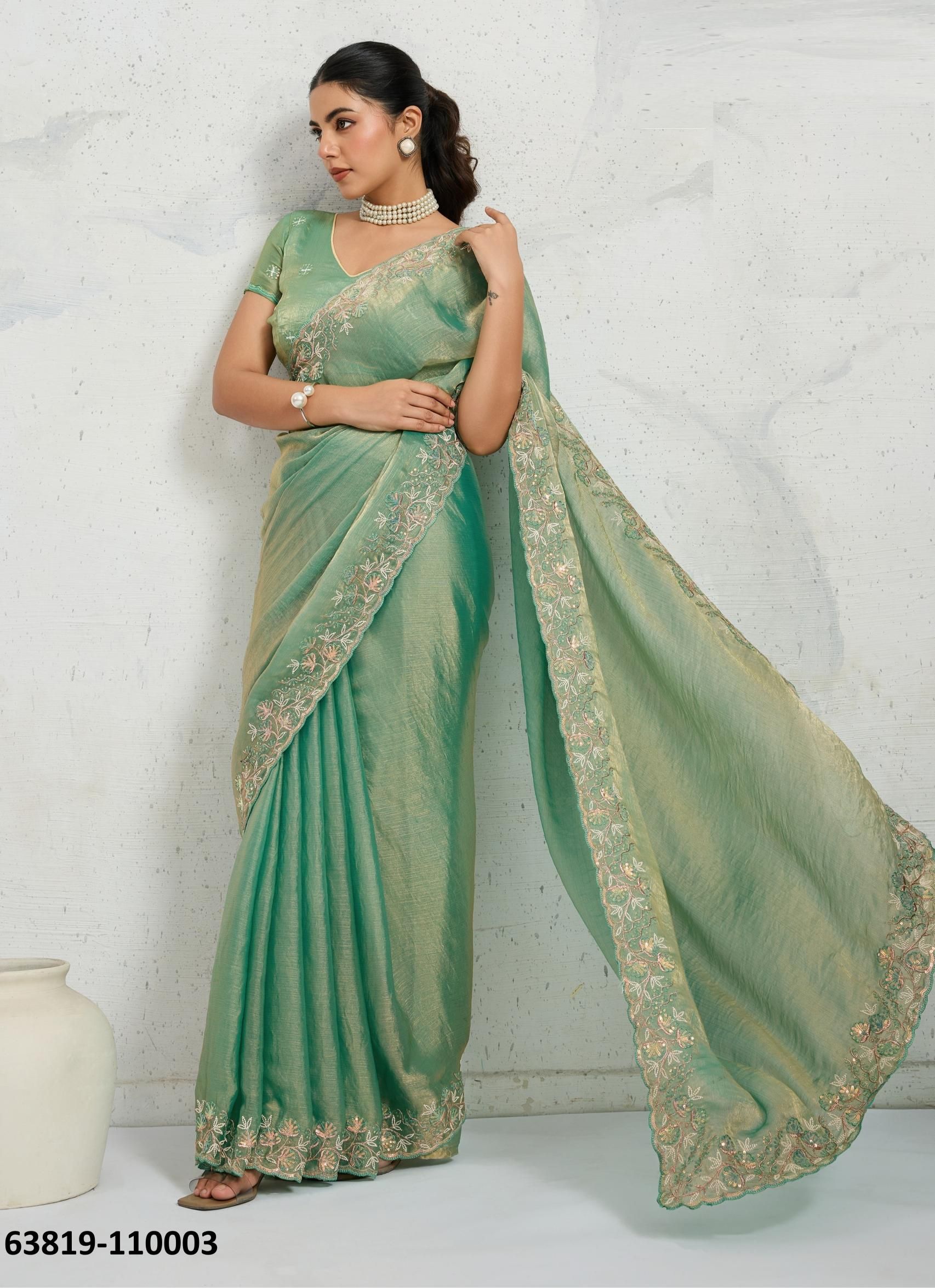 KAAYA VERVE - Catalog # 63819 (Set of 4 Sarees) by S-Ethnic Lifestyle