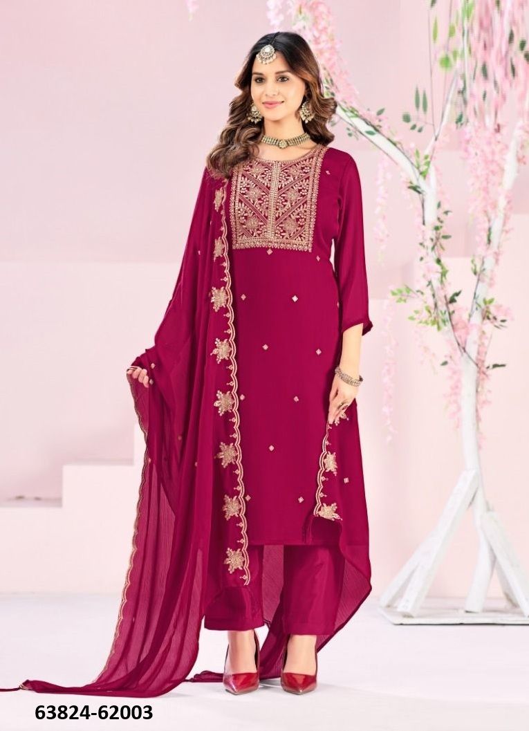 RUBEENA - Catalog # 63824 (Set of 12 Readymade Salwar Suits) by Amdavadi Fashion