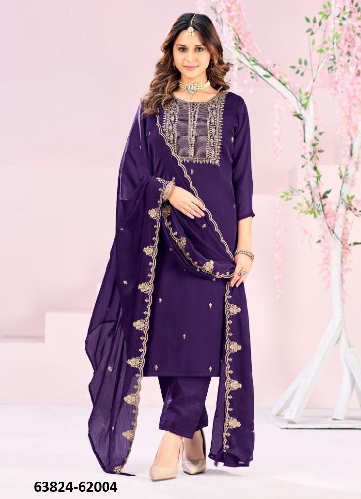 RUBEENA - Catalog # 63824 (Set of 12 Readymade Salwar Suits) by Amdavadi Fashion