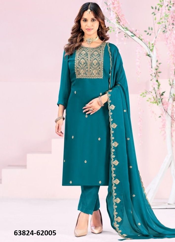 RUBEENA - Catalog # 63824 (Set of 12 Readymade Salwar Suits) by Amdavadi Fashion