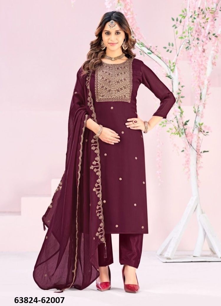 RUBEENA - Catalog # 63824 (Set of 12 Readymade Salwar Suits) by Amdavadi Fashion