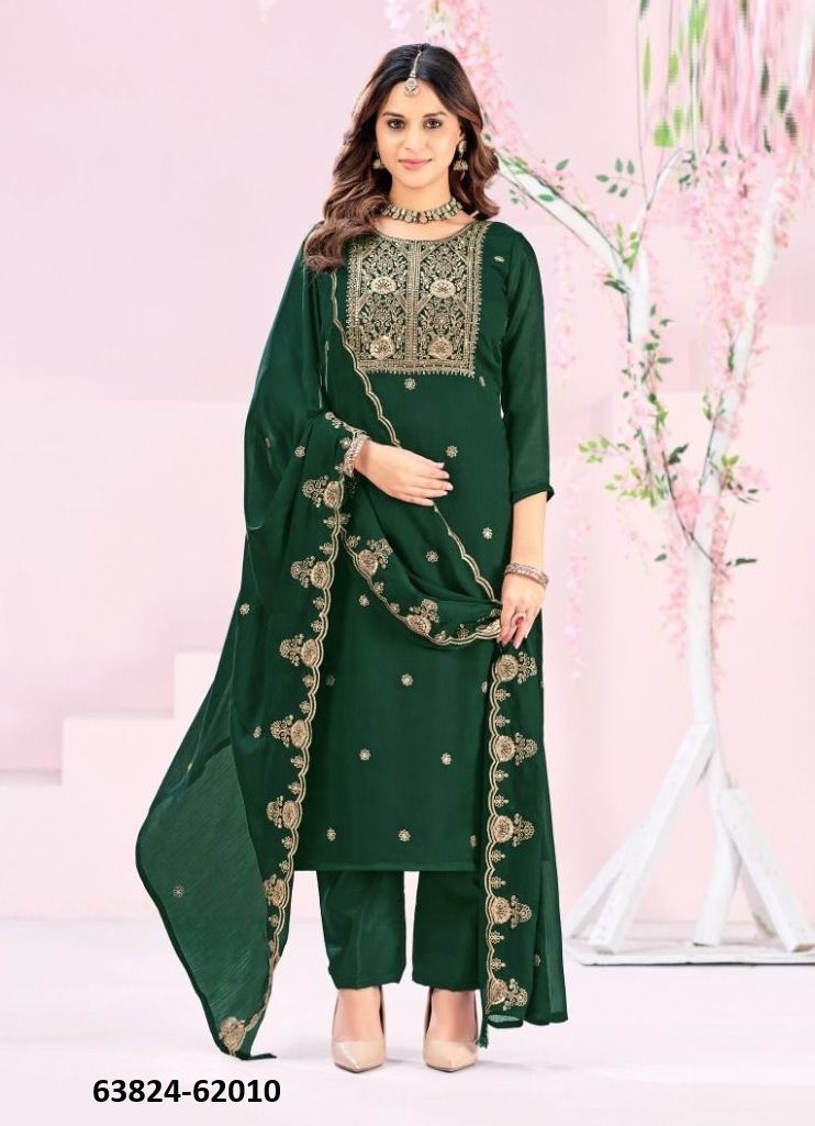 RUBEENA - Catalog # 63824 (Set of 12 Readymade Salwar Suits) by Amdavadi Fashion