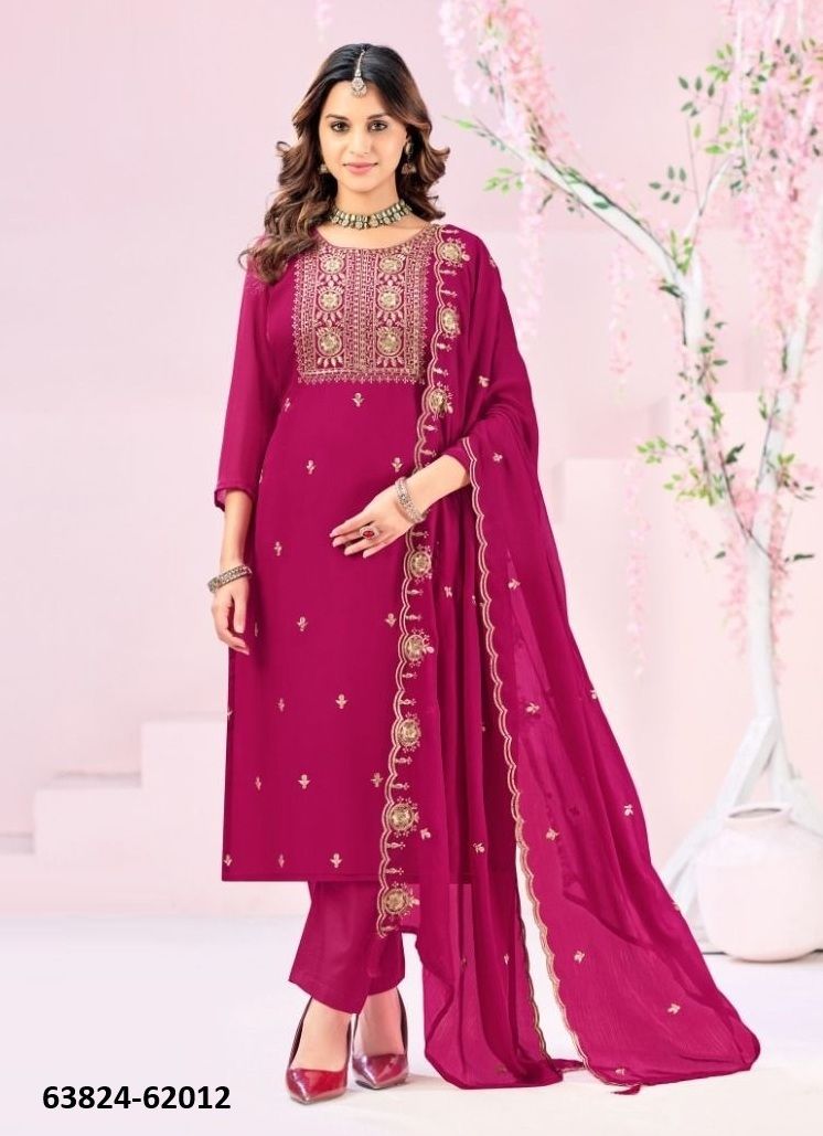 RUBEENA - Catalog # 63824 (Set of 12 Readymade Salwar Suits) by Amdavadi Fashion