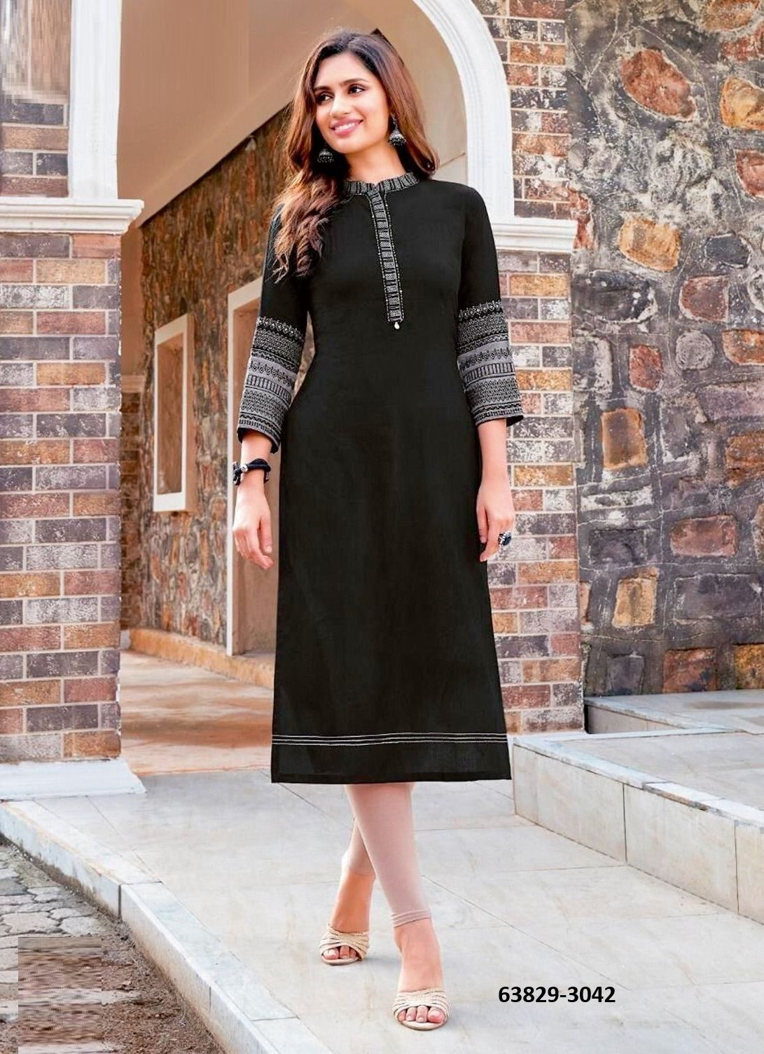 SALONEE 8 - Catalog # 63829 (Set of 6 Readymade Women's Kurtis / Tops) by Wooglee Fashions