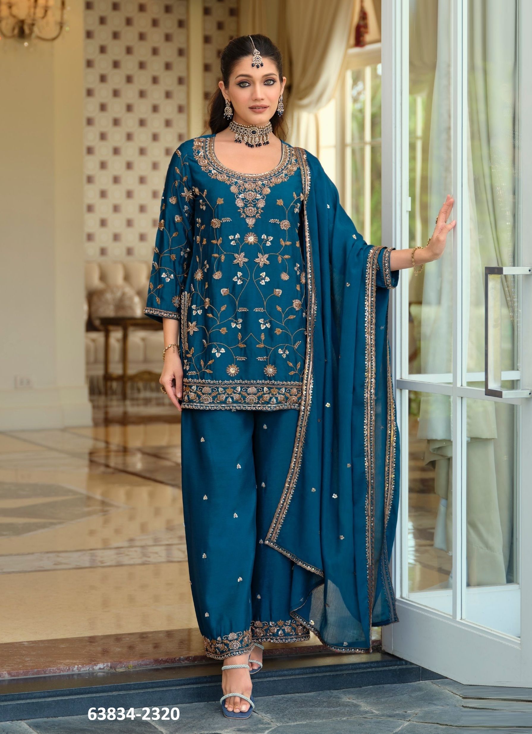 TASROOP - Catalog # 63834 (Set of 3 Readymade Salwar Suits) by Eba Lifestyle