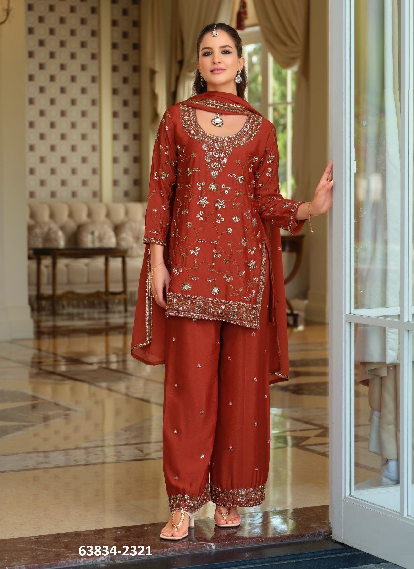 TASROOP - Catalog # 63834 (Set of 3 Readymade Salwar Suits) by Eba Lifestyle