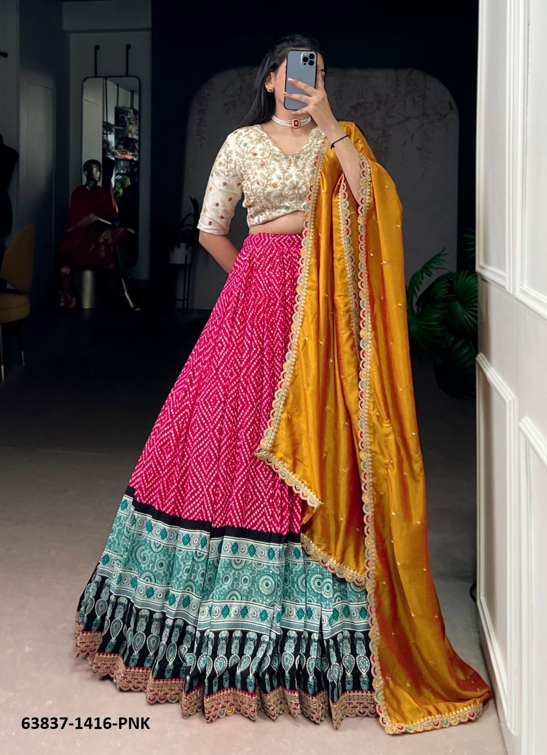 SERIES 1416 - Catalog # 63837 (Set of 4 Semi-Stitched Lehengas) by Raw Lemon SERIES 1416 - Catalog # 63837 (Set of 4 Semi-Stitched Lehengas) by Raw Lemon