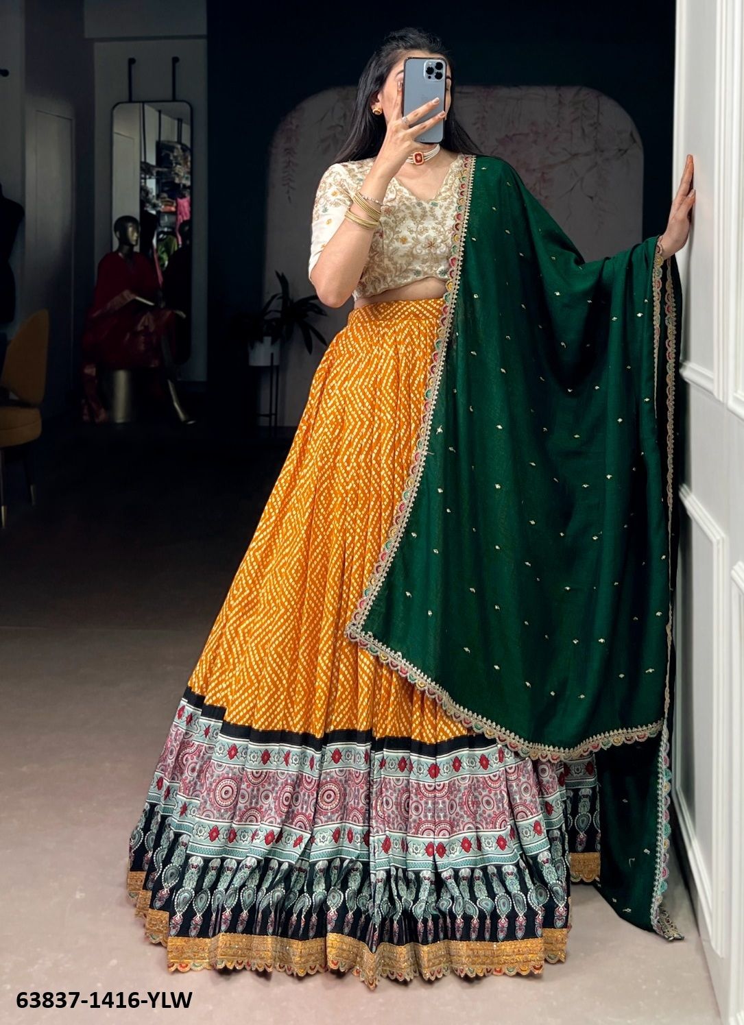 SERIES 1416 - Catalog # 63837 (Set of 4 Semi-Stitched Lehengas) by Raw Lemon SERIES 1416 - Catalog # 63837 (Set of 4 Semi-Stitched Lehengas) by Raw Lemon