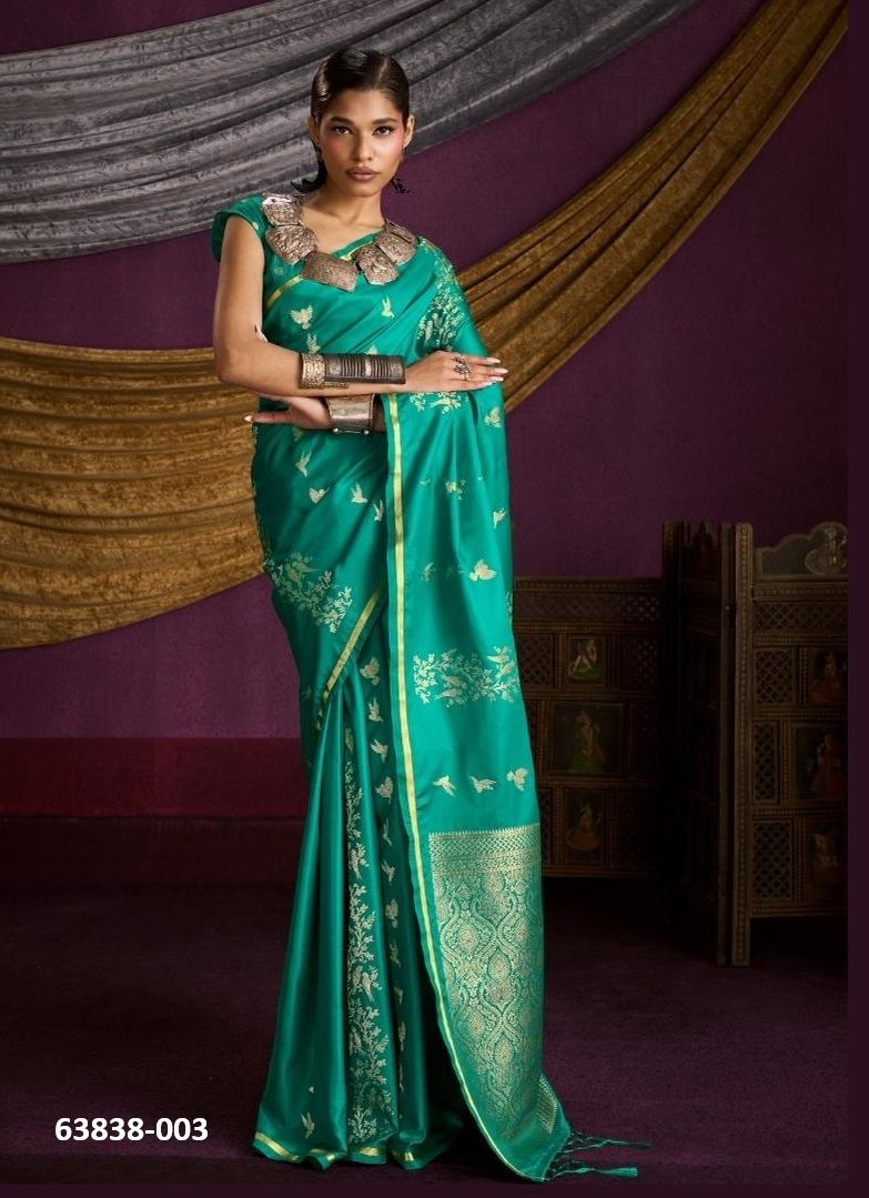 KANTHAKALA INDIGO - Catalog # 63838 (Set of 6 Sarees) by Rajtex Fabrics