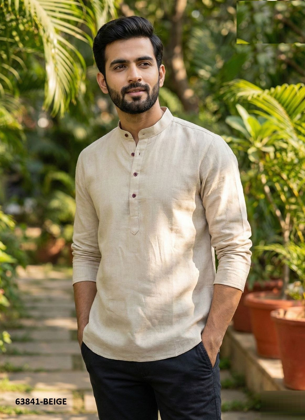 KHADI LINEN TRADITION - Catalog # 63841 (Set of 4 Men's Ethnic Wear) by Tentmen Clothing KHADI LINEN TRADITION - Catalog # 63841 (Set of 4 Men's Ethnic Wear) by Tentmen Clothing