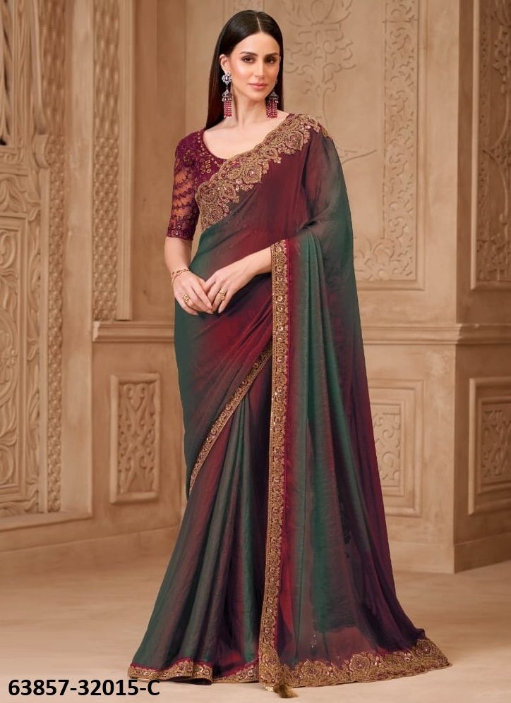 COLORS OF 32015 - Catalog # 63857 (Set of 6 Sarees) by The Fashion Hub