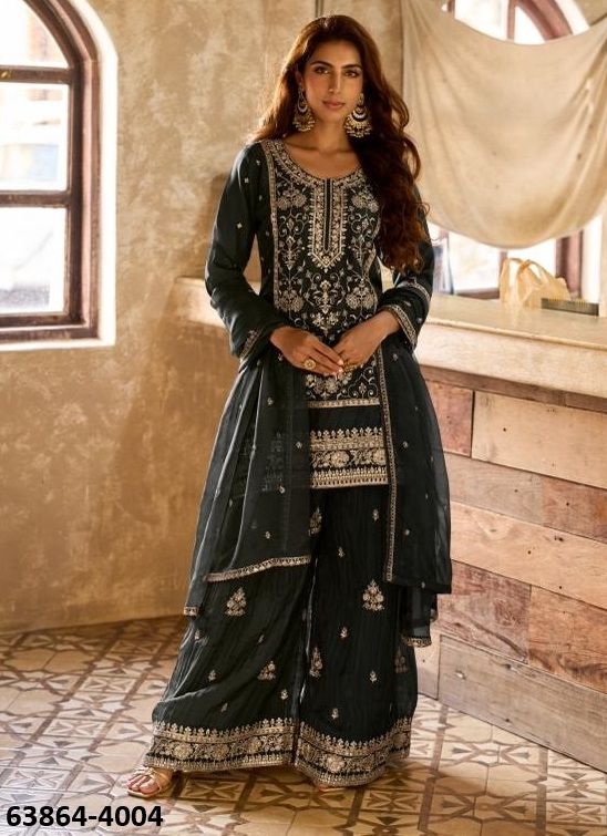 MUSKAAN - Catalog # 63864 (Set of 3 Readymade Salwar Suits) by Rasalika