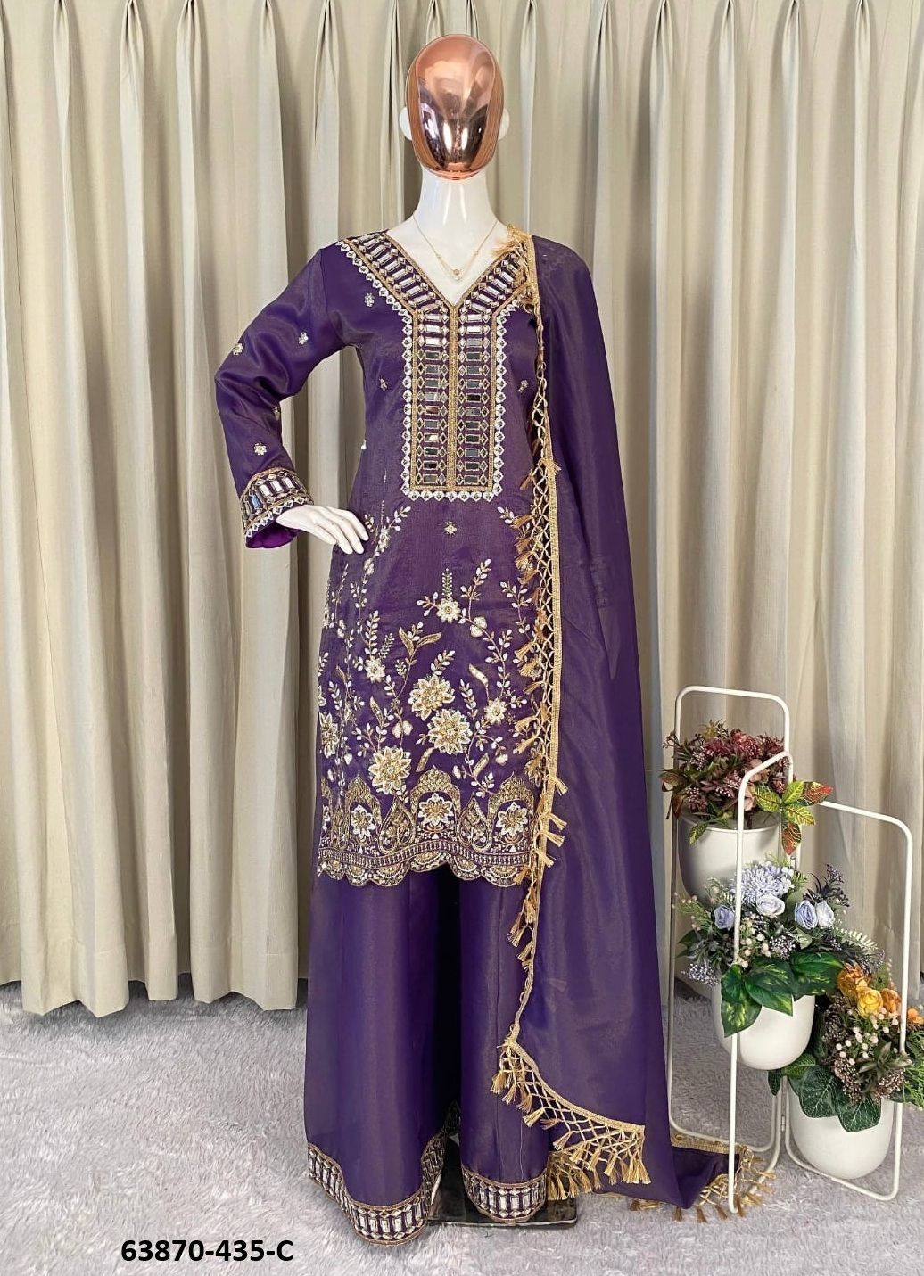 MOSS MIRROR - Catalog # 63870 (Set of 3 Readymade Salwar Suits) by Desi Muse MOSS MIRROR - Catalog # 63870 (Set of 3 Readymade Salwar Suits) by Desi Muse