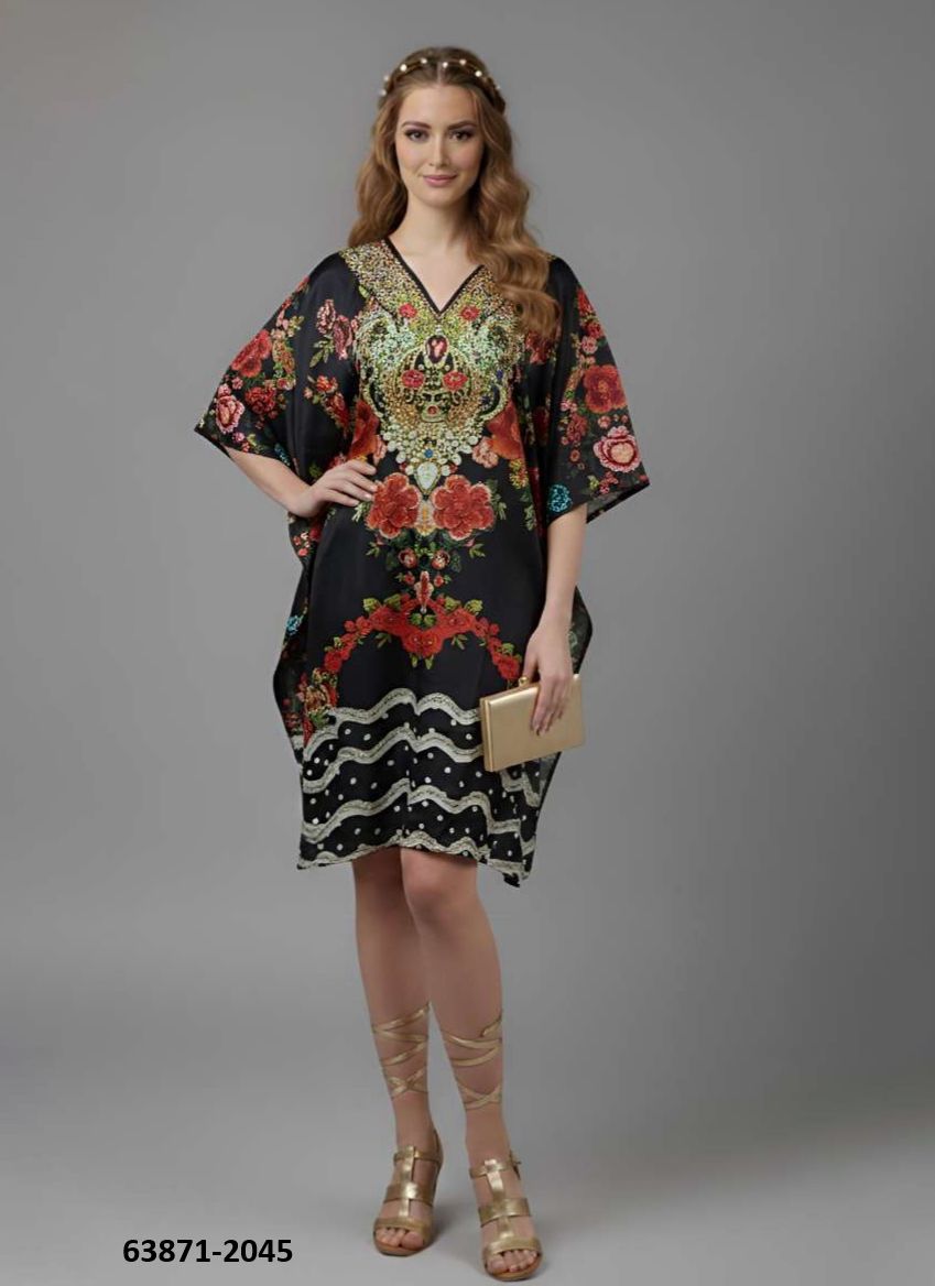 SILK PONCHO 6 - Catalog # 63871 (Set of 8 Kaftans / Ponchos) by Desi Muse SILK PONCHO 6 - Catalog # 63871 (Set of 8 Kaftans / Ponchos) by Desi Muse