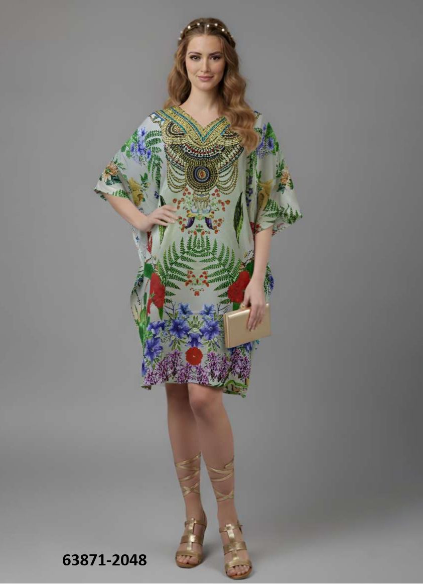 SILK PONCHO 6 - Catalog # 63871 (Set of 8 Kaftans / Ponchos) by Desi Muse SILK PONCHO 6 - Catalog # 63871 (Set of 8 Kaftans / Ponchos) by Desi Muse