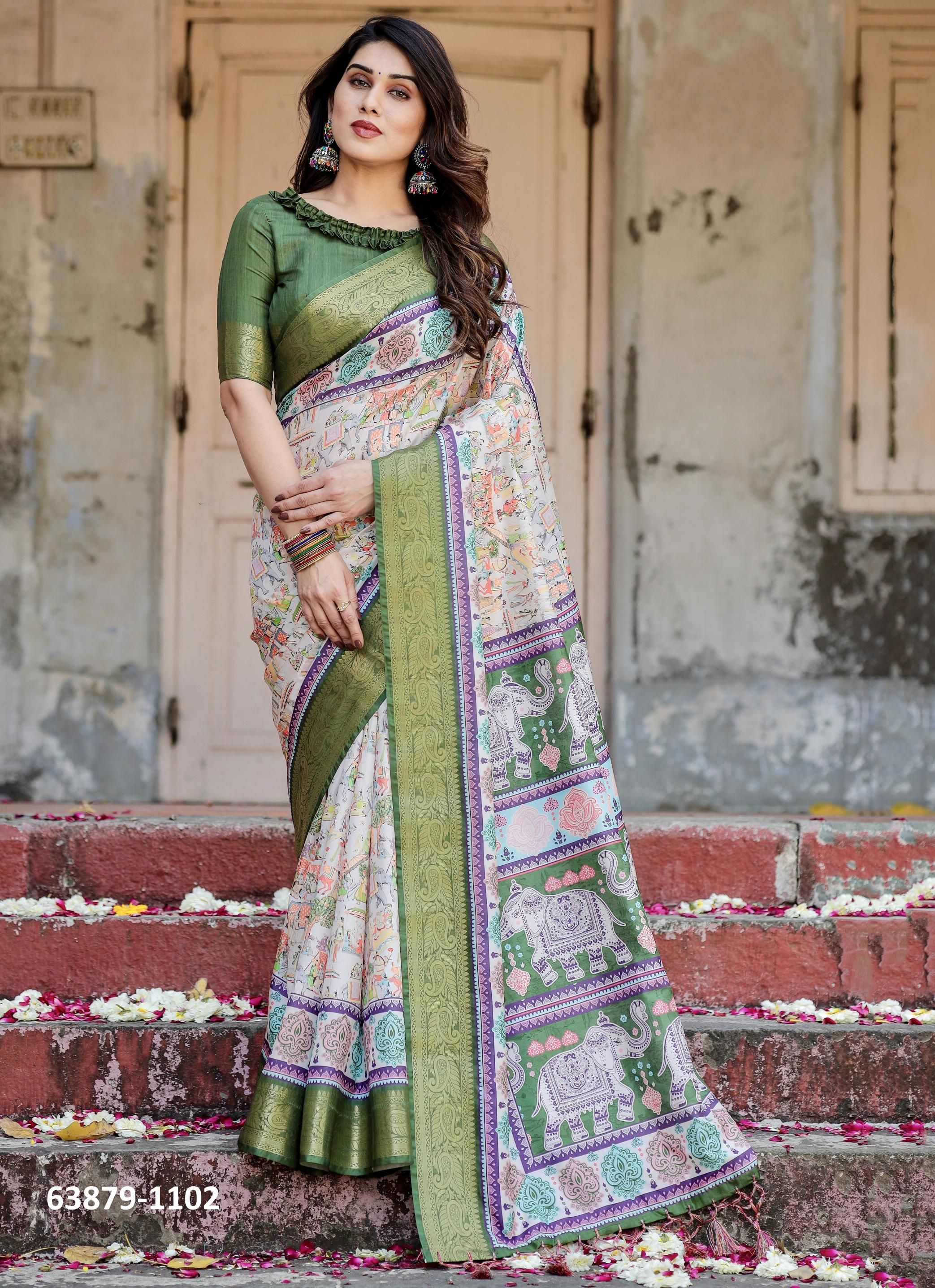 VARSHA 1101 - Catalog # 63879 (Set of 10 Sarees) by Desi Muse