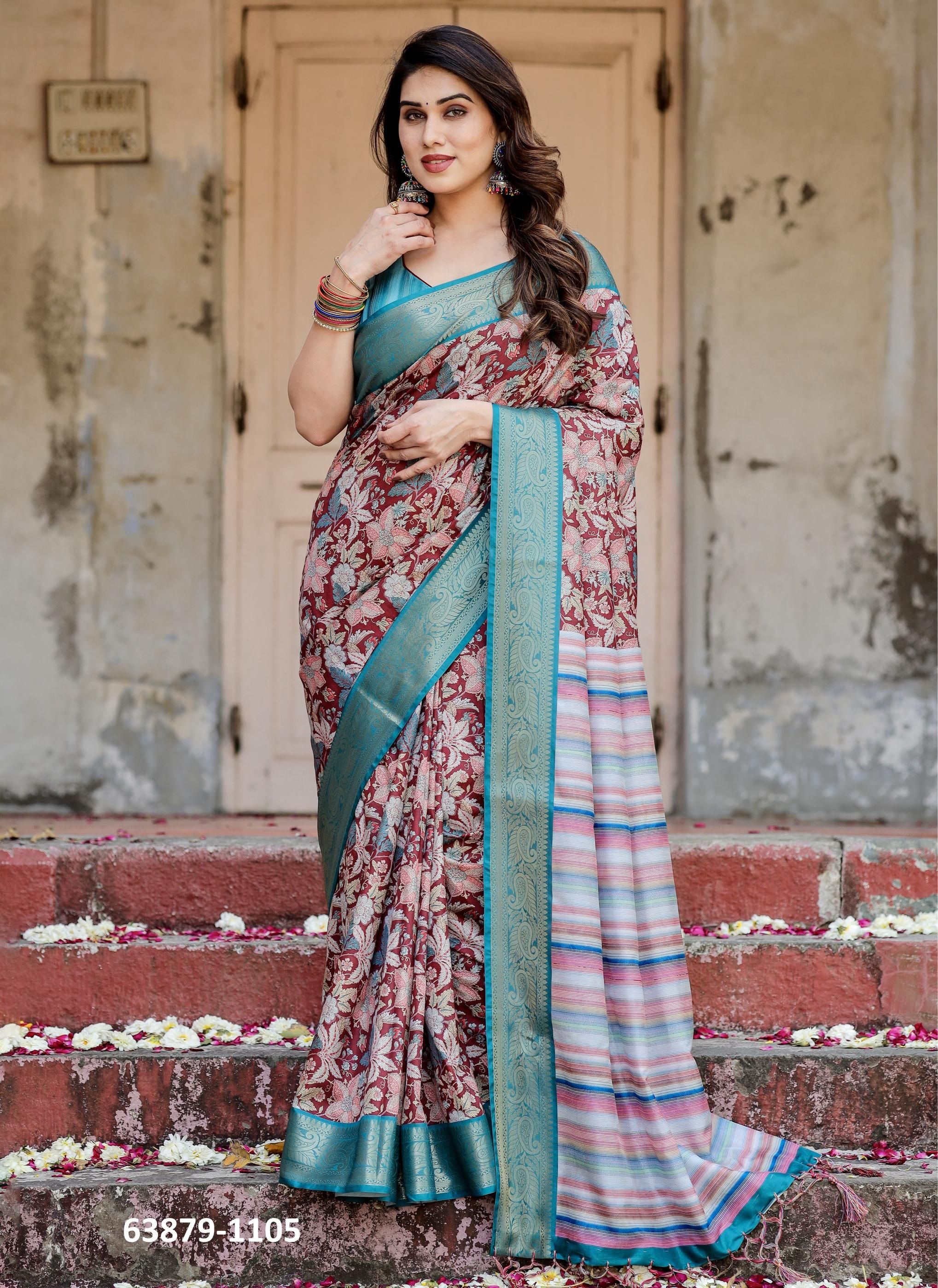 VARSHA 1101 - Catalog # 63879 (Set of 10 Sarees) by Desi Muse