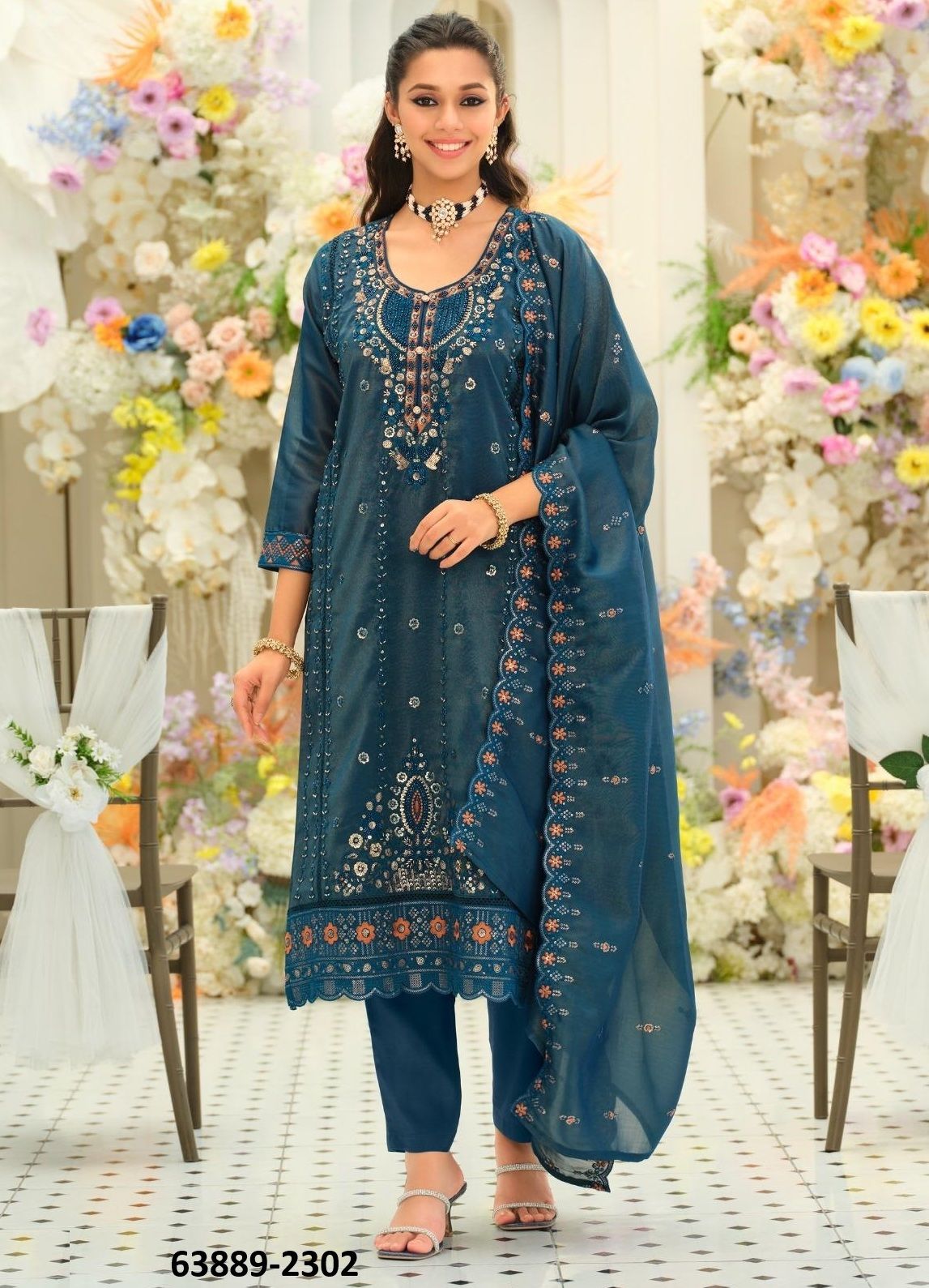 AAROHI - Catalog # 63889 (Set of 3 Readymade Salwar Suits) by Eba Lifestyle