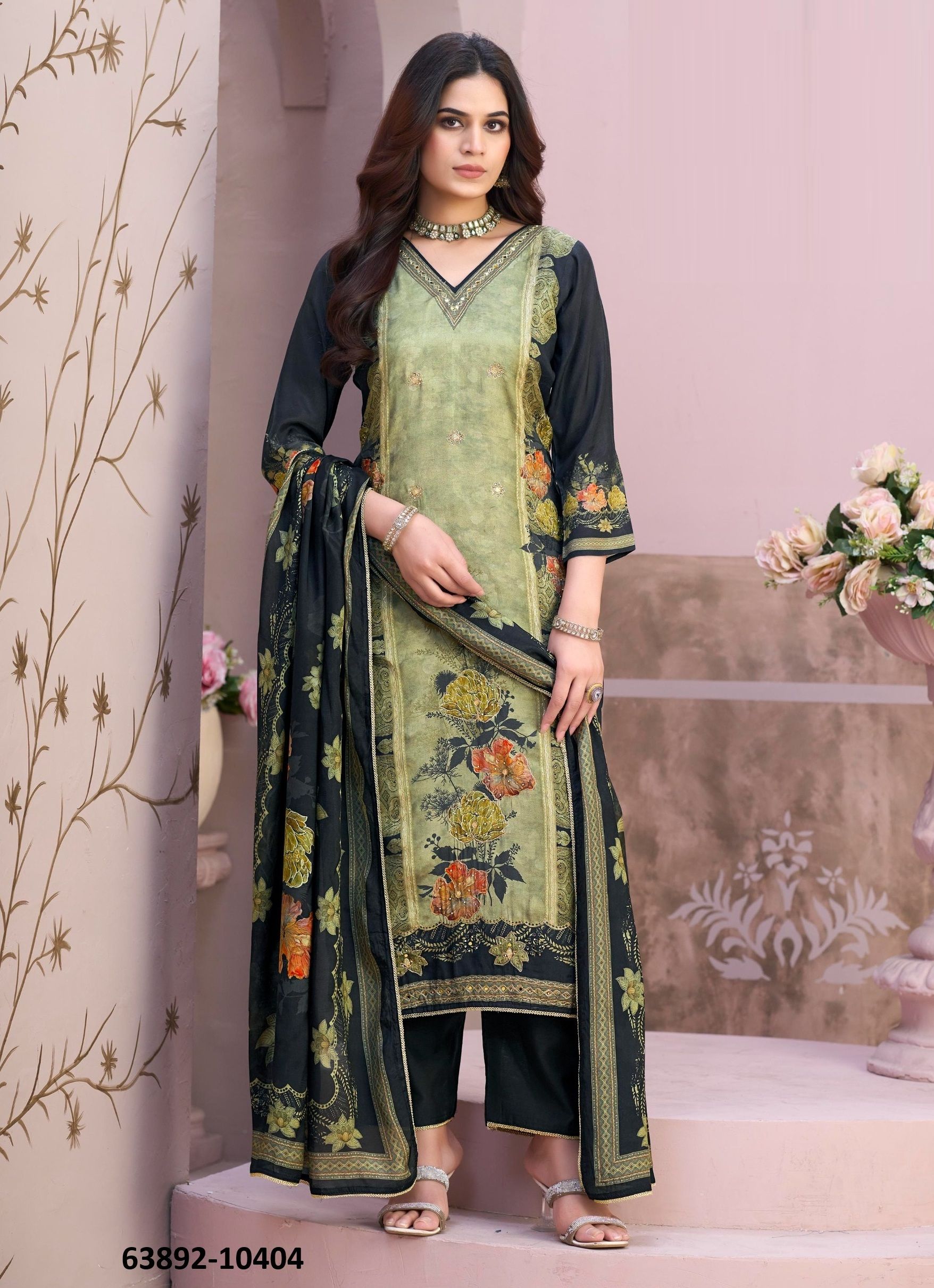 NAGMA - Catalog # 63892 (Set of 4 Readymade Salwar Suits) by Rangoon