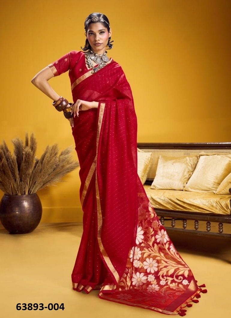 NIMRAT - Catalog # 63893 (Set of 6 Sarees) by Rajtex Fabrics